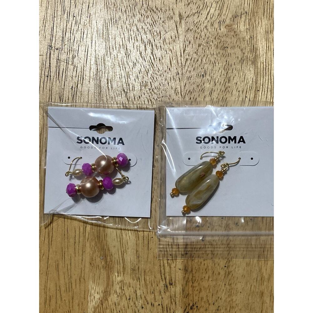 Sonoma‎ Dangle Earrings Fashion Jewelry Pink Purple Orange Gold Faux Pearl